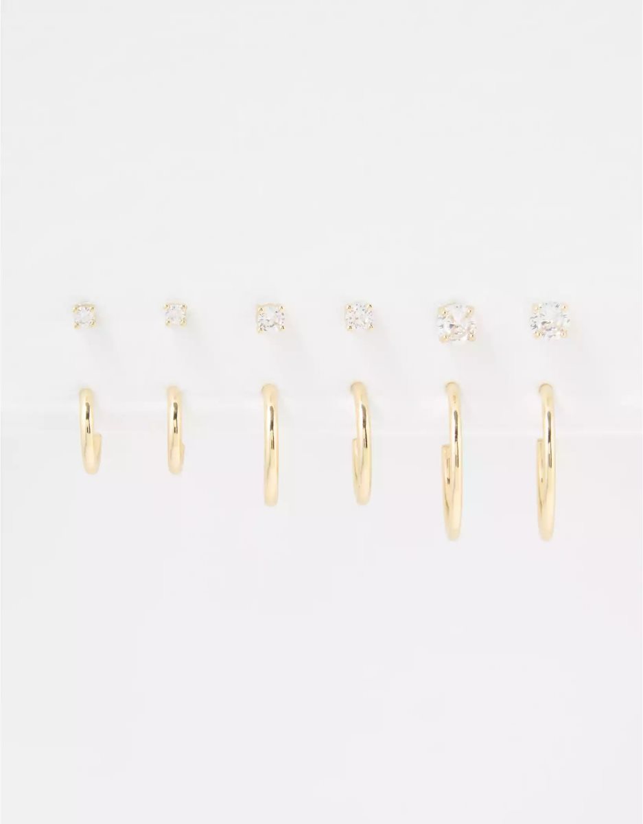 Bijoux American Eagle AEO Core Earrings 6-Pack Doré Femme | SBY-39477823